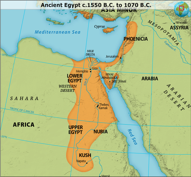 Ancient Egyptian Cities Map - World Map